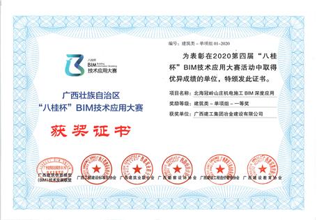 喜讯！公司荣获“八桂杯”BIM手艺应用大赛一等奖