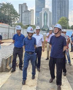 吴运远带队到桂南分公司项目视察督办项目推进清静质量事情